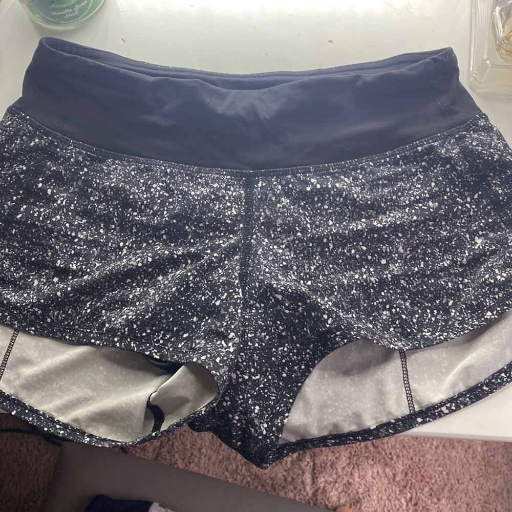Black Patterned Lululemon Shorts - image 1